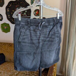 Black Denim Wrangler Draw String Shorts